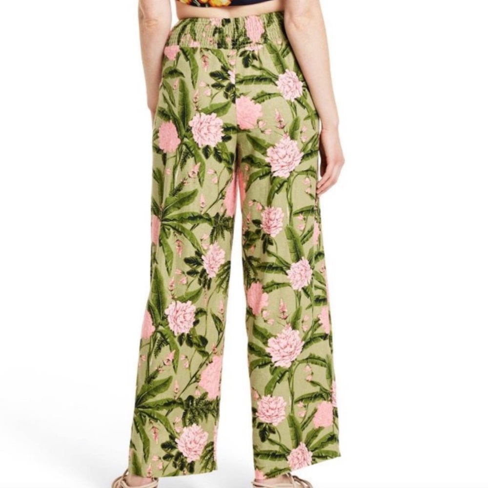 Agua Bendita x Target Green and Pink Blush Peony Pants - Picture 5 of 8